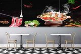 Avikalp MWZ3117 Meat Herbs Chilli Hot Food HD Wallpaper for Cafe Restaurant