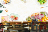 Avikalp MWZ3118 Fruits Salad Bread Meat Herbs HD Wallpaper for Cafe Restaurant