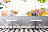 Avikalp MWZ3118 Fruits Salad Bread Meat Herbs HD Wallpaper for Cafe Restaurant