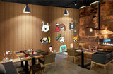 Avikalp MWZ3120 Animal Faces Lamps Pets Lovers HD Wallpaper for Cafe Restaurant