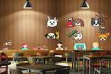 Avikalp MWZ3120 Animal Faces Lamps Pets Lovers HD Wallpaper for Cafe Restaurant