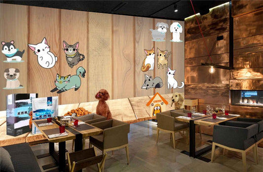 Avikalp MWZ3121 Pets Cats Kennel Food Pedigree HD Wallpaper for Cafe Restaurant