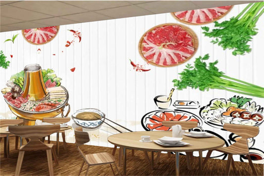 Avikalp MWZ3124 salads Herbs Soups HD Wallpaper for Cafe Restaurant