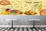 Avikalp MWZ3125 Pizzas Burger Chicken Legs French Fries HD Wallpaper for Cafe Restaurant