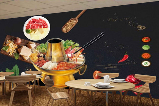 Avikalp MWZ3129 Meat Meals Salads Bowl HD Wallpaper for Cafe Restaurant