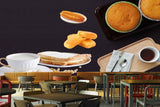 Avikalp MWZ3131 Milk Cups Tea Bread Buns HD Wallpaper for Cafe Restaurant