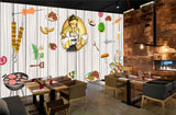 Avikalp MWZ3134 Girl Drinks Drum Sticks Meat Food HD Wallpaper for Cafe Restaurant