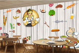 Avikalp MWZ3134 Girl Drinks Drum Sticks Meat Food HD Wallpaper for Cafe Restaurant