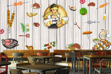 Avikalp MWZ3134 Girl Drinks Drum Sticks Meat Food HD Wallpaper for Cafe Restaurant