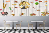 Avikalp MWZ3134 Girl Drinks Drum Sticks Meat Food HD Wallpaper for Cafe Restaurant