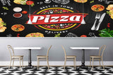 Avikalp MWZ3135 Pizzas Folks Spoons HD Wallpaper for Cafe Restaurant