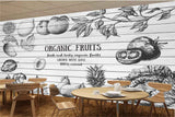 Avikalp MWZ3137 Organic Fruits Leaves Branches HD Wallpaper for Cafe Restaurant