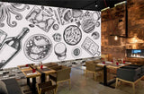 Avikalp MWZ3139 Chicken Meat Drinks Nuggets Tomatoes HD Wallpaper for Cafe Restaurant
