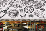Avikalp MWZ3139 Chicken Meat Drinks Nuggets Tomatoes HD Wallpaper for Cafe Restaurant