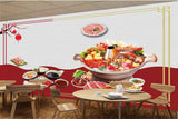 Avikalp MWZ3141 Fruits Veggies Meat Sauces Spices HD Wallpaper for Cafe Restaurant