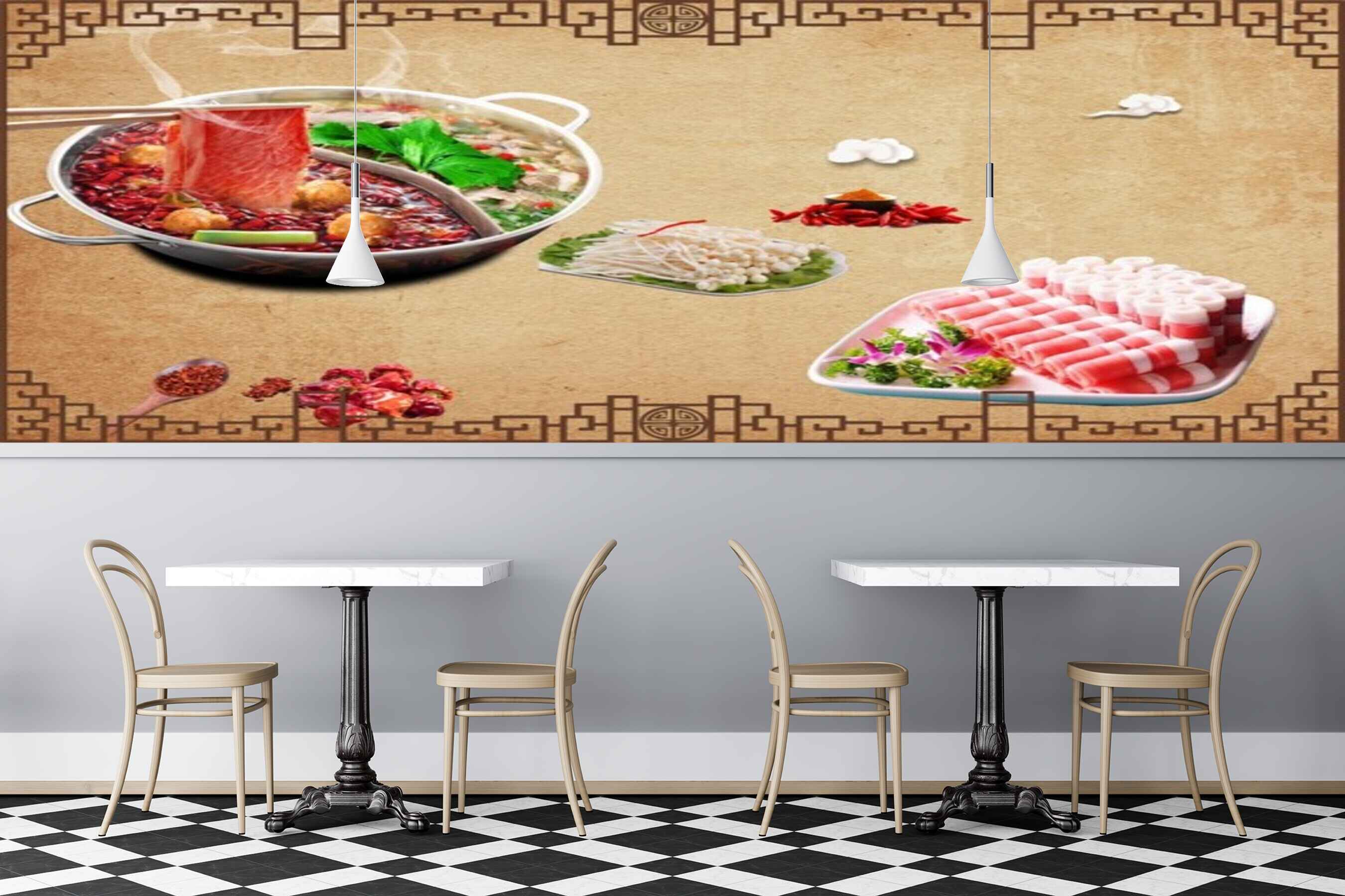 Avikalp MWZ3143 Meat Herbs Rolls Spices HD Wallpaper for Cafe Restaurant