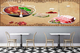 Avikalp MWZ3143 Meat Herbs Rolls Spices HD Wallpaper for Cafe Restaurant