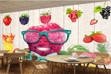 Avikalp MWZ3144 Strawberries Grapes Spectacles Drink Bananas HD Wallpaper for Cafe Restaurant