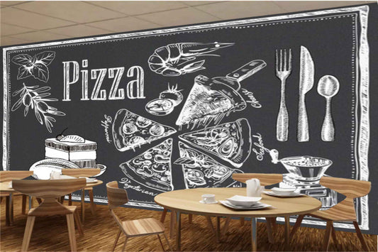 Avikalp MWZ3146 Pizza Spoons Cakes Spoons Knives HD Wallpaper for Cafe Restaurant