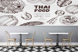 Avikalp MWZ3147 Thai Food Prawns Meat Bread Traditional Cuisine HD Wallpaper for Cafe Restaurant