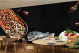 Avikalp MWZ3150 Meat Fishes Prawns Herbs HD Wallpaper for Cafe Restaurant