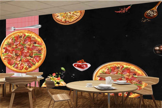 Avikalp MWZ3156 Pizza Folks Sauces Knife HD Wallpaper for Cafe Restaurant
