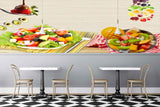 Avikalp MWZ3158 Salads Fruits Avacados Strawberries HD Wallpaper for Cafe Restaurant