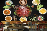 Avikalp MWZ3171 Fishes Herbs Sauces Eggs HD Wallpaper for Cafe Restaurant