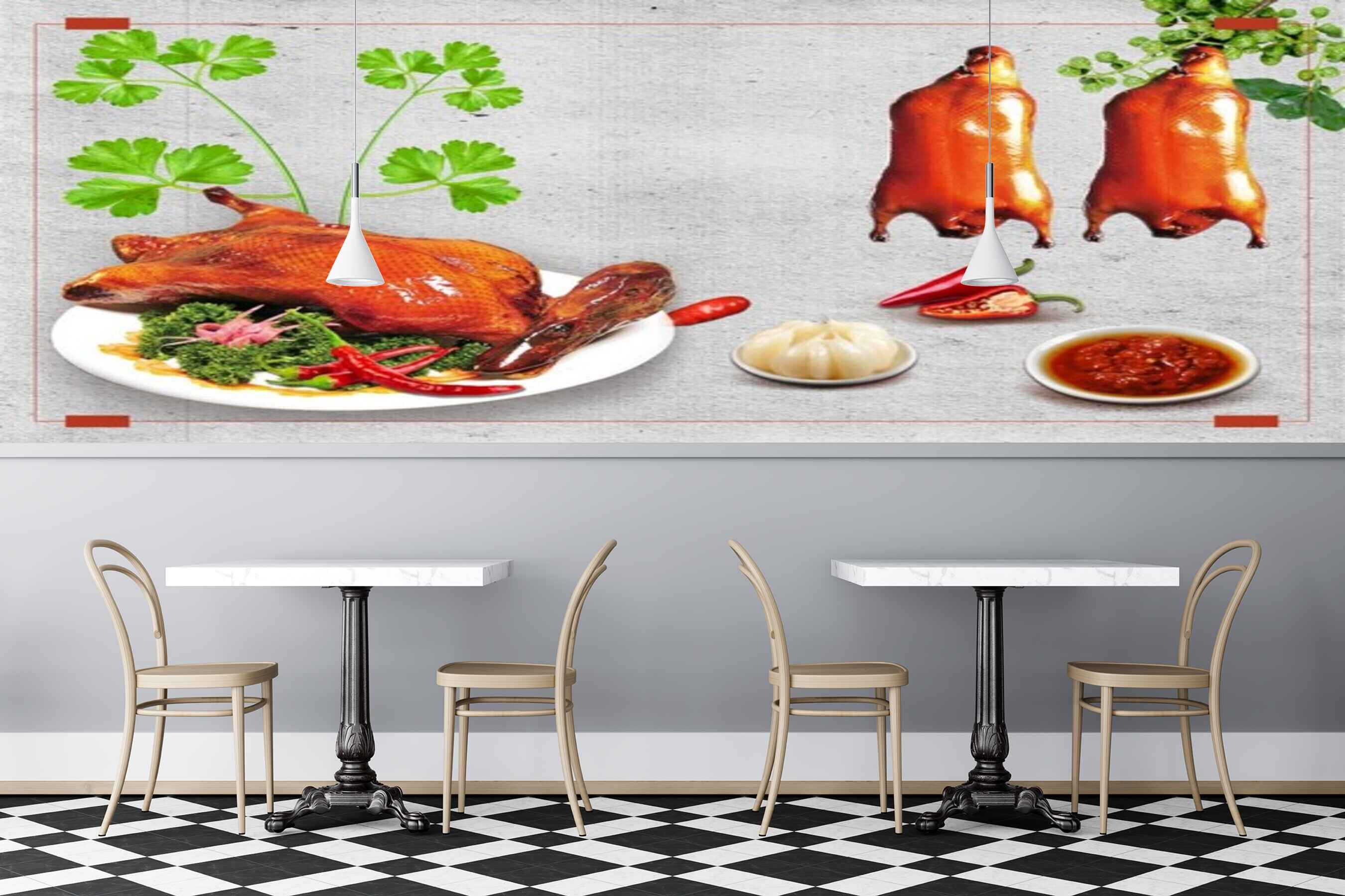 Avikalp MWZ3172 Meat Garlic Mirchi Coriander HD Wallpaper for Cafe Restaurant