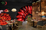 Avikalp MWZ3173 Garlic Mirchi Onion Fishes Salads HD Wallpaper for Cafe Restaurant