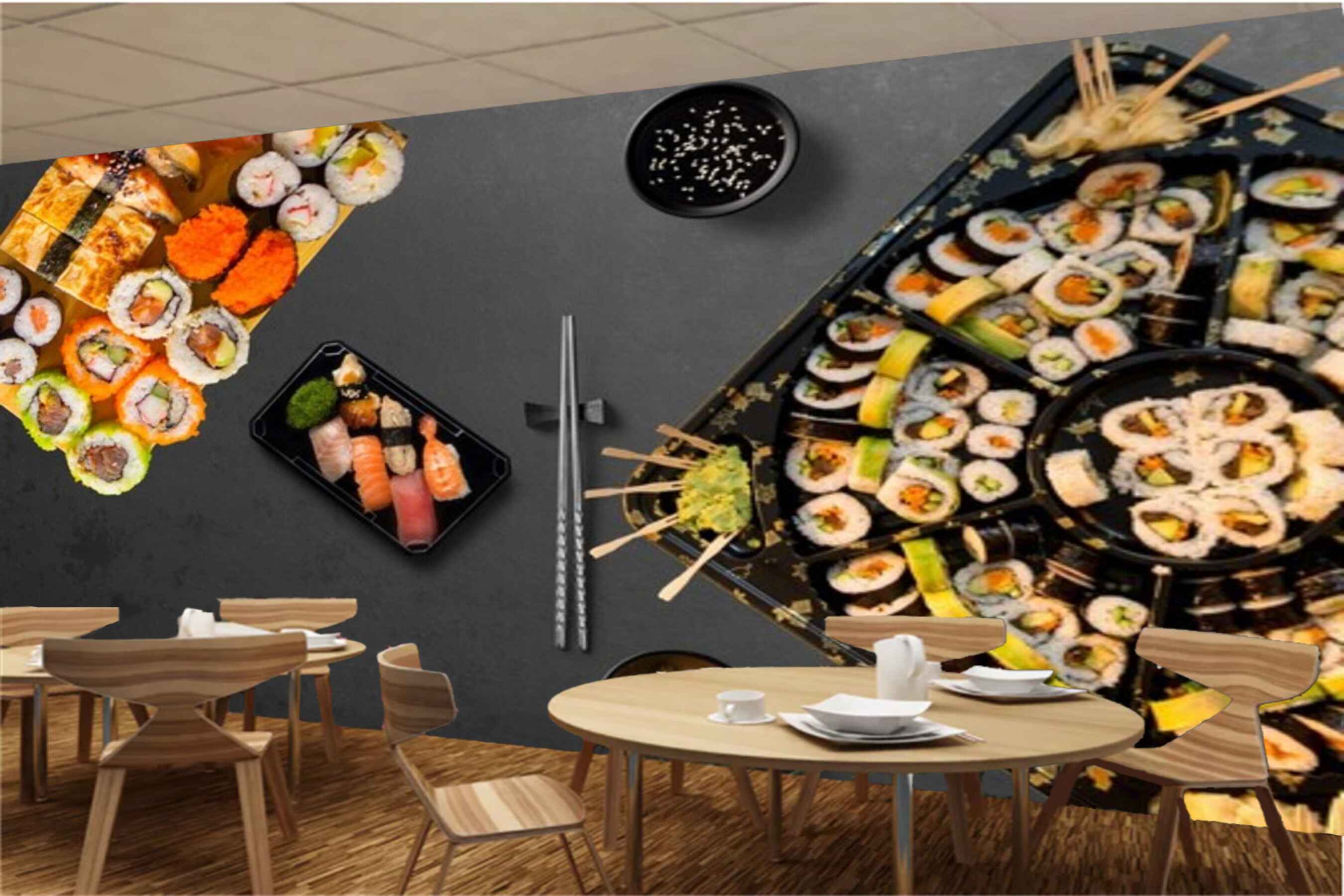 Avikalp MWZ3176 Food Items Tea Drinks HD Wallpaper for Cafe Restaurant