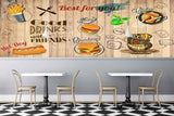 Avikalp MWZ3180 Hot Dog Drinks Coffee burger Fries HD Wallpaper for Cafe Restaurant