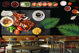 Avikalp MWZ3181 Food Meat Tomatoes Leaves Lettuce Coffee HD Wallpaper for Cafe Restaurant