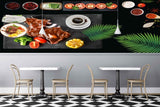 Avikalp MWZ3181 Food Meat Tomatoes Leaves Lettuce Coffee HD Wallpaper for Cafe Restaurant
