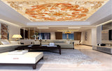 Avikalp MWZ3188 Orange Cream Flowers Mammals HD Wallpaper for Ceiling