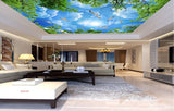 Avikalp MWZ3195 Green Trees Clouds Birds Sky HD Wallpaper for Ceiling