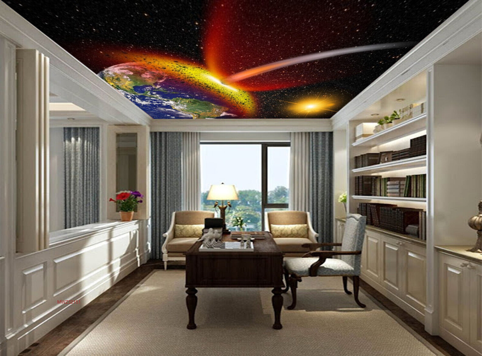 Avikalp MWZ3215 Earth Sun Planets HD Wallpaper for Ceiling