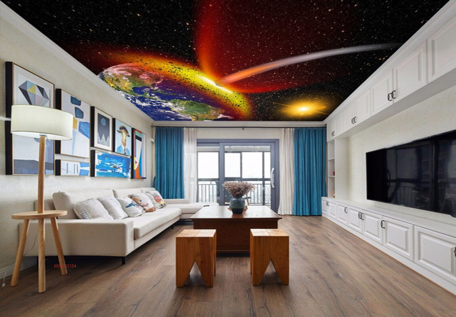 Avikalp MWZ3215 Earth Sun Planets HD Wallpaper for Ceiling