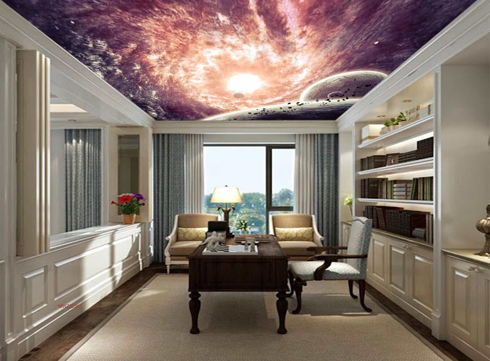 Avikalp MWZ3220 Space Planets Sun HD Wallpaper for Ceiling