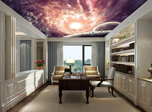 Avikalp MWZ3220 Space Planets Sun HD Wallpaper for Ceiling