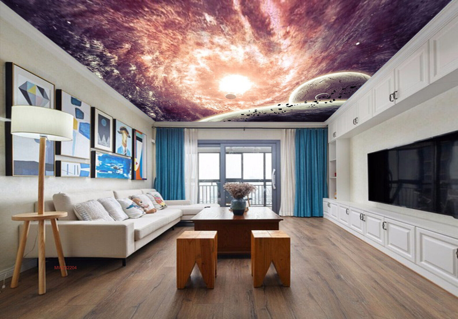 Avikalp MWZ3220 Space Planets Sun HD Wallpaper for Ceiling