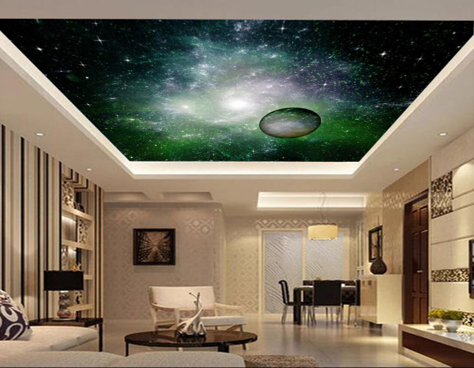 Avikalp MWZ3226 Solar System Galaxy Globe HD Wallpaper for Ceiling