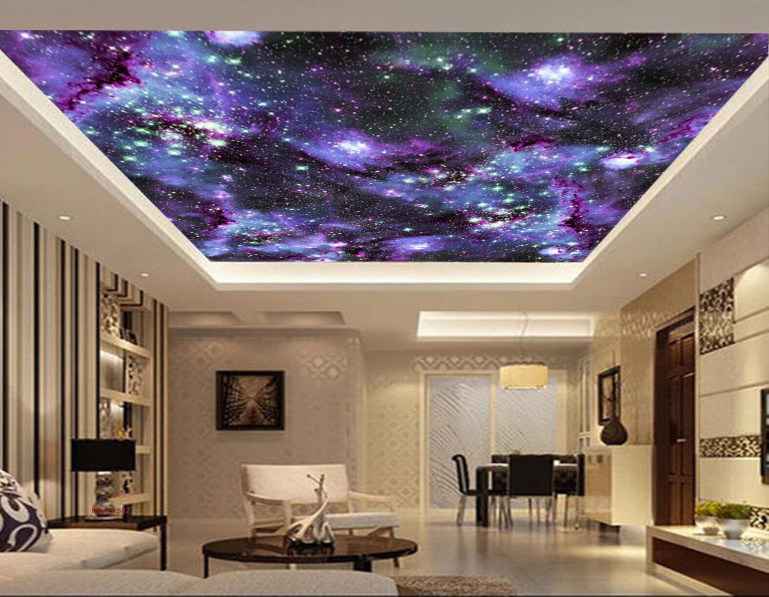 Avikalp MWZ3258 Stars Purple Galaxy HD Wallpaper for Ceiling