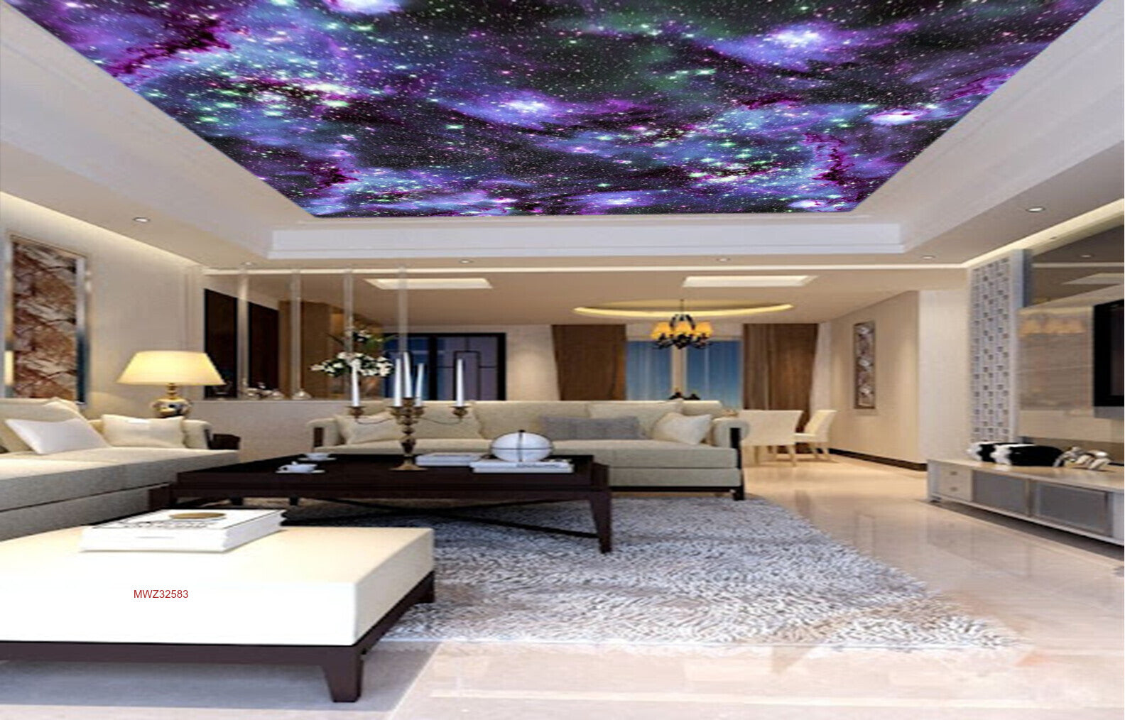 Avikalp MWZ3258 Stars Purple Galaxy HD Wallpaper for Ceiling