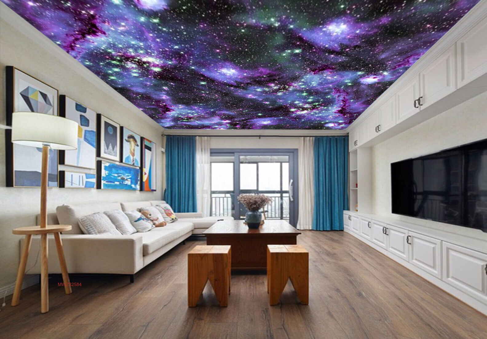 Avikalp MWZ3258 Stars Purple Galaxy HD Wallpaper for Ceiling