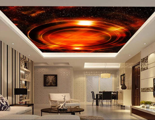 Avikalp MWZ3292 Red Black Galaxy HD Wallpaper for Ceiling
