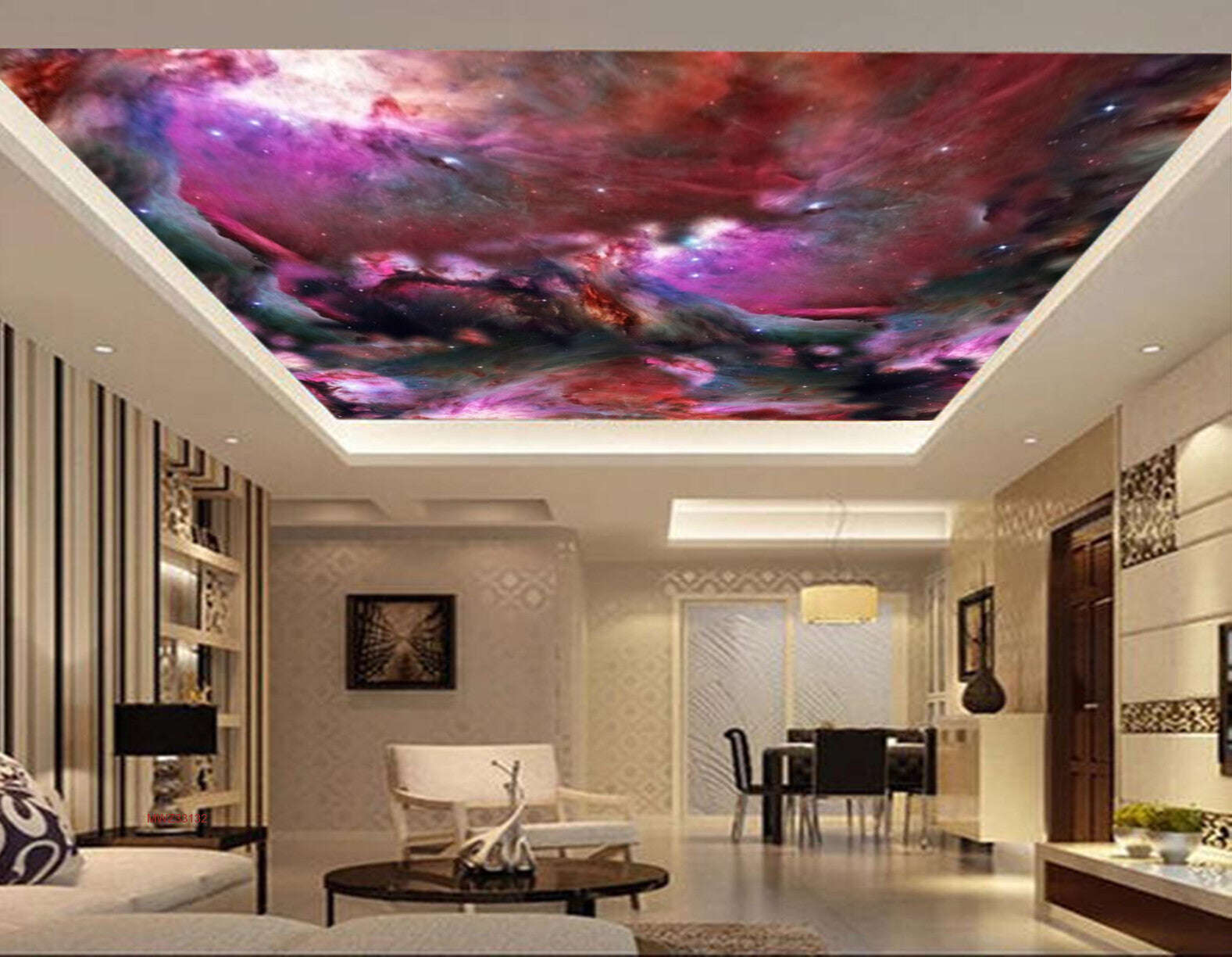 Avikalp MWZ3313 Colourful Waves Sky Galaxy HD Wallpaper for Ceiling