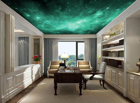 Avikalp MWZ3316 Space Stars Green Galaxy HD Wallpaper for Ceiling