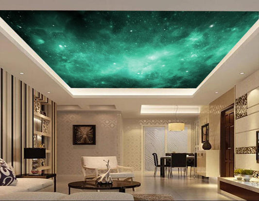 Avikalp MWZ3316 Space Stars Green Galaxy HD Wallpaper for Ceiling