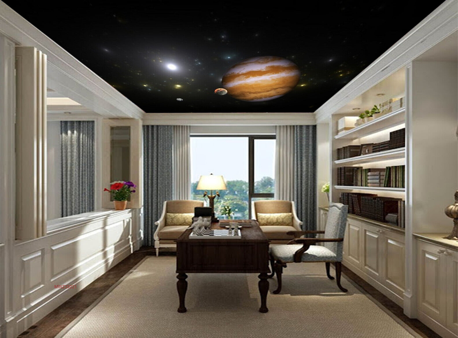 Avikalp MWZ3322 Solar System Sun Moon HD Wallpaper for Ceiling